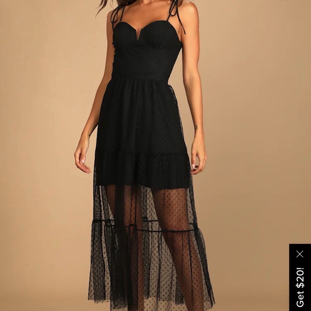 Lulu's Black Strapless Maxi Dress